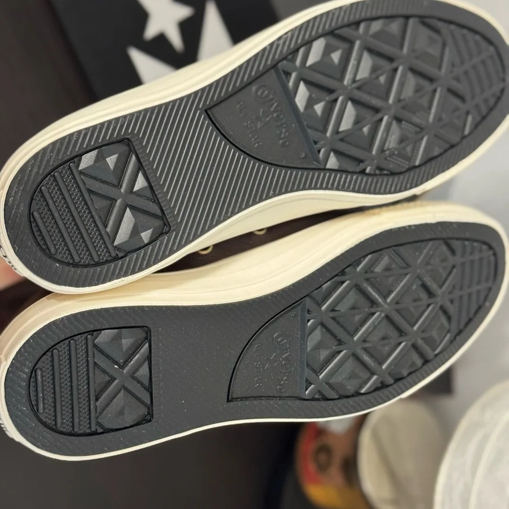 Converse CTAS Hi Dark Root|Black|Egret Leather Sneakers ✨NEW - Picture 5 of 6